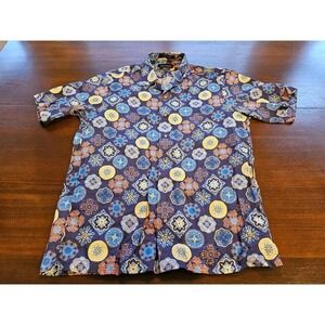 Paul Fredrick Shirt Mens Medium Abstract‎ Star Classic Fit